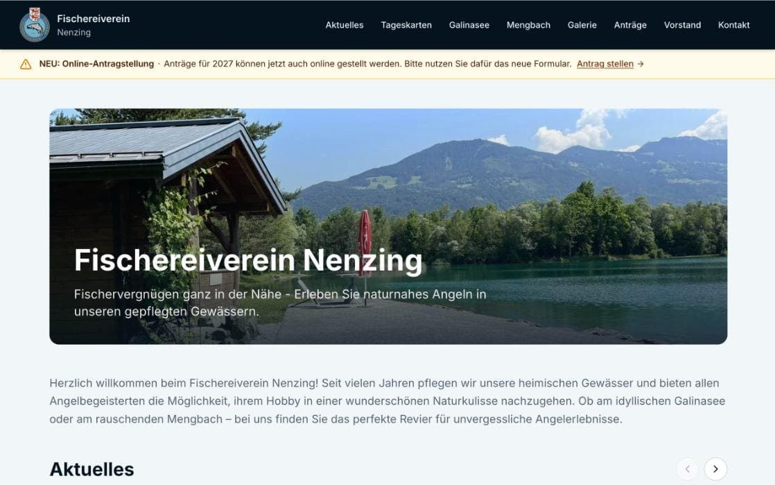 Fischereiverein Nenzing: Vereinswebsite